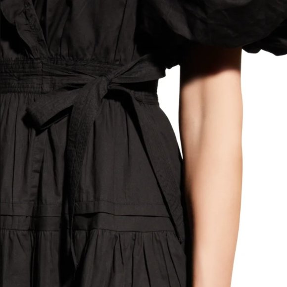 Love the Label Remy Balloon Sleeve Mini Wrap Dress in Black from Anthropologie - Picture 5 of 8